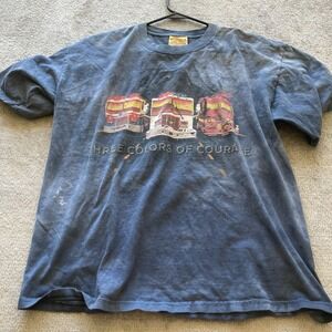 Fire Truck Made In USA T Shirt Mens‎ L Vintage Courage First Responder
